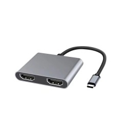 Lodalink USB Type C USB-C 3.1 Male to (2) Dual HDMI Hub Adapter
