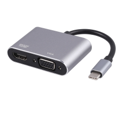 Lodalink USB Type C USB-C 3.1 Male to HDMI VGA Hub Adapter