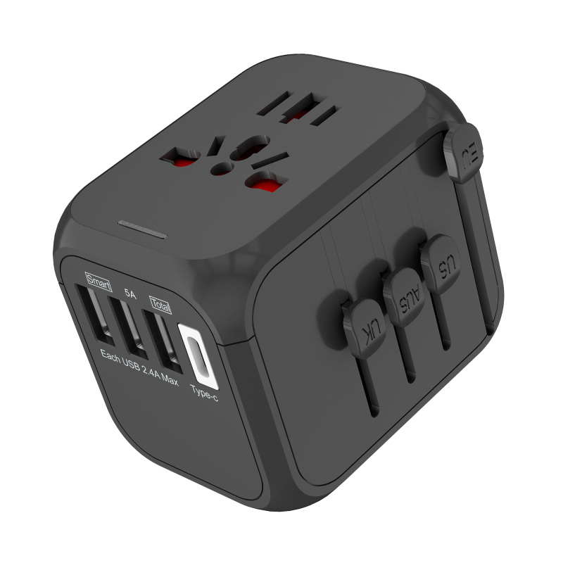 Lodalink Universal International Travel Power Adapter W/ High Speed 2.4A USB, 3.0A Type-C Wall Charger