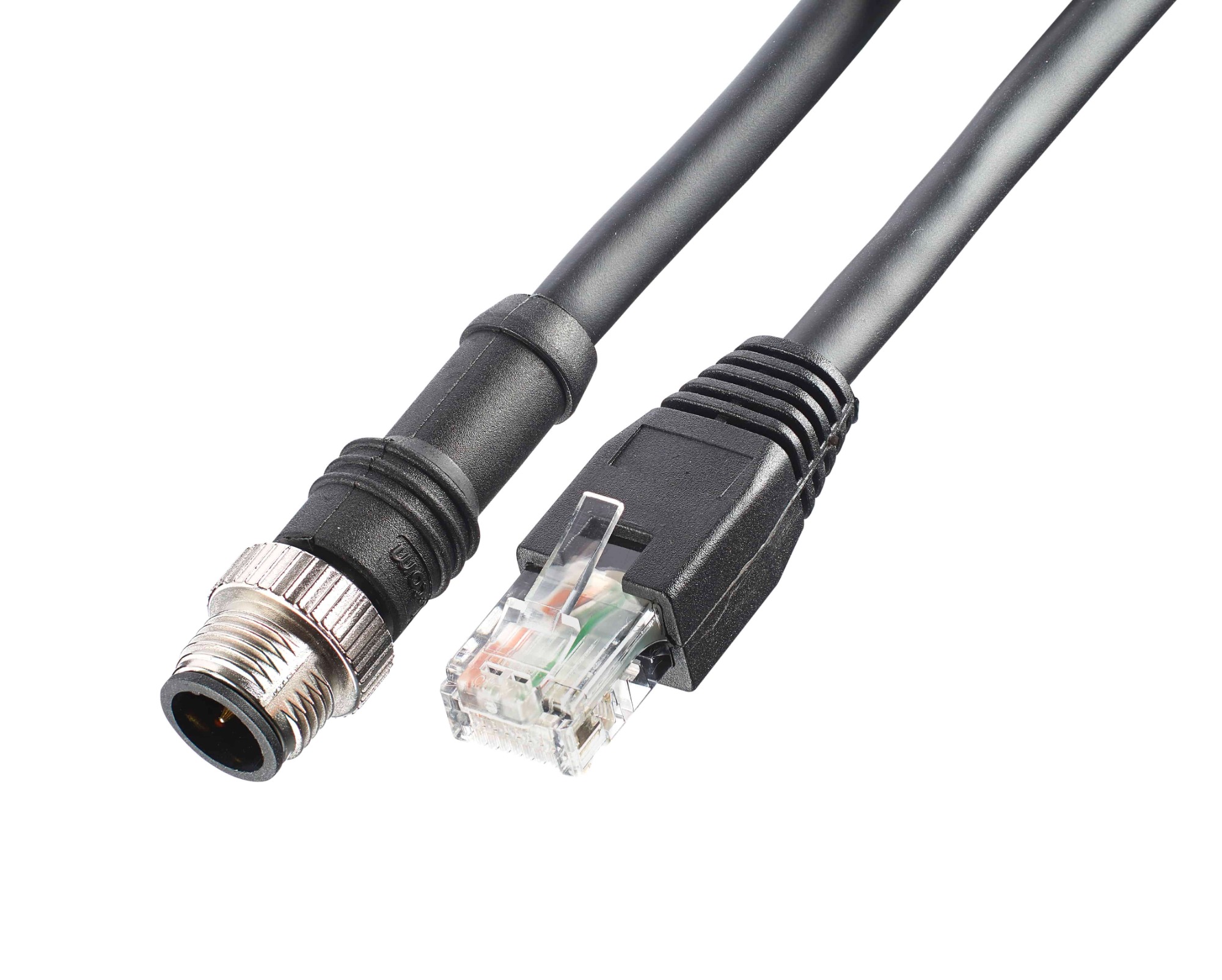 Lodalink Ethernet Cable D-Coded M12 Male to RJ45, UL Approval,M Series Head