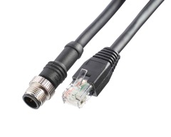 Lodalink Ethernet Cable D-Coded M12 Male to RJ45, UL Approval