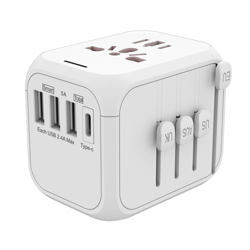 Lodalink Universal Travel Adapter All-in-one International Power Adapter with 5A type-C and 3*USB Ports