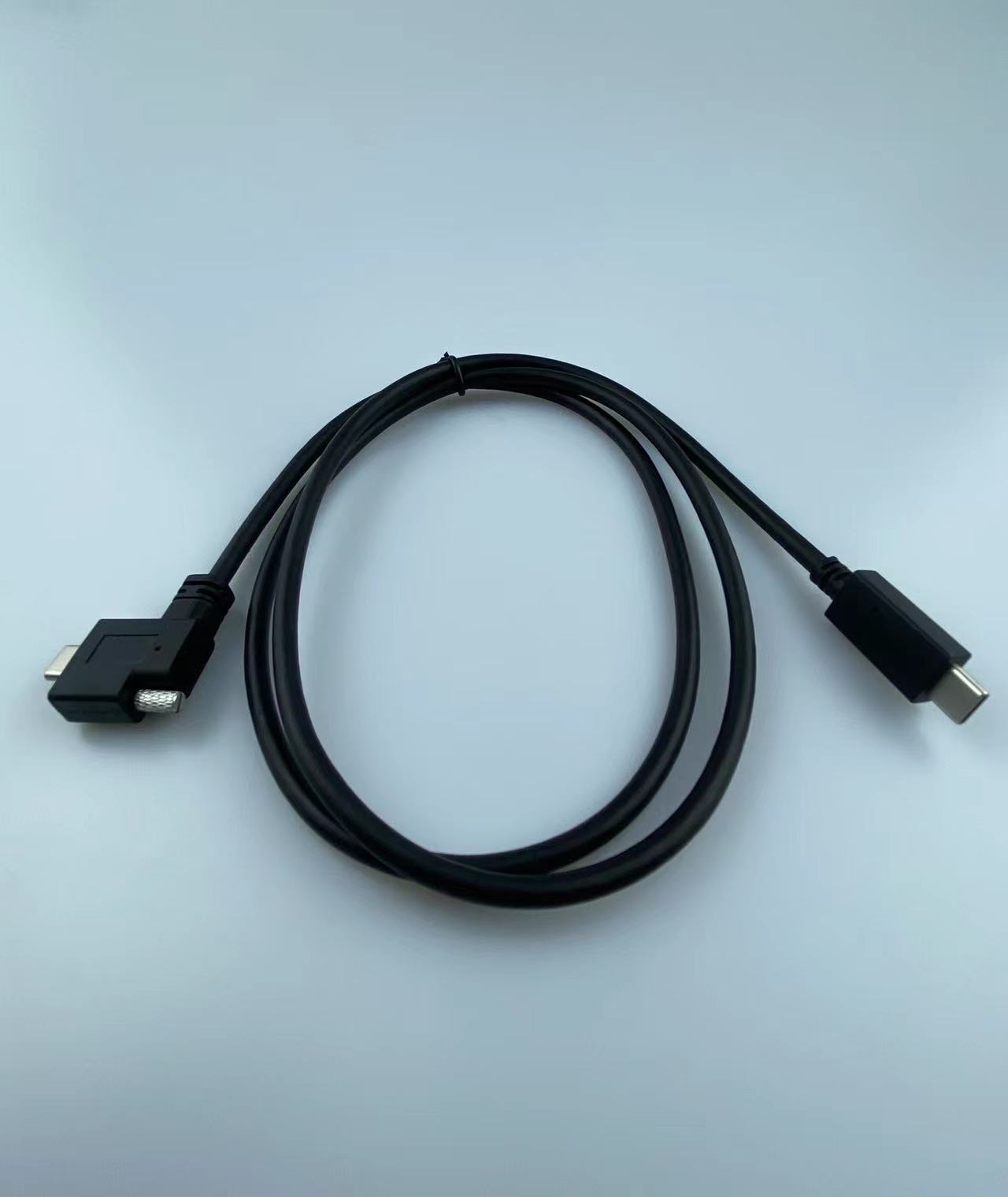Lodalink USB-C 3.1 Gen2 down Angled Male to Male Screw Lock Cable 10GB