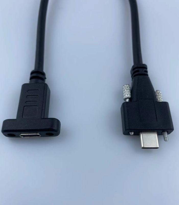 Lodalink Custom USB-C 3.1 Male to Female Adapter Cable with Screw Locking