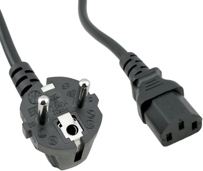 Lodalink European Power Cord (CEE 7/7 to IEC320 C13) Compatible with Most PCs, Monitors, scanners, Printers 6-Feet