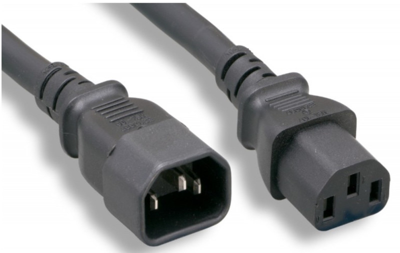 Lodalink UL Certified 6ft AC Power Extension Cord 18AWG (C13 to C14) (Black)