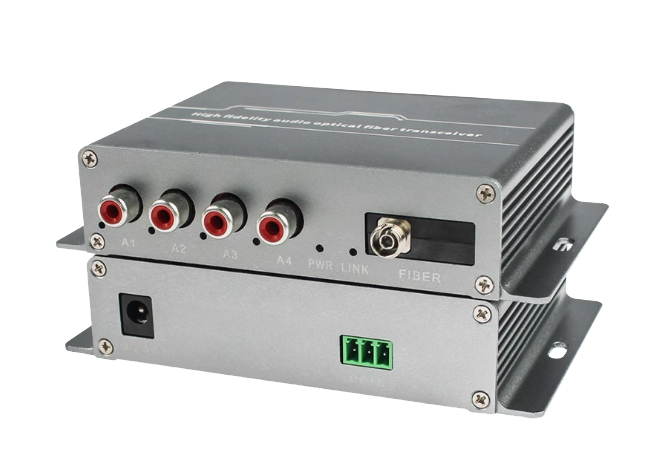 Lodalink 4 Channel Audio RCA to ST/SC/FC/LC Fiber Optic Extender
