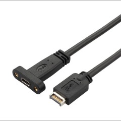 Lodalink USB 3.1 Type E to Tye C Front Panel Mount Cable, 20Gbps,