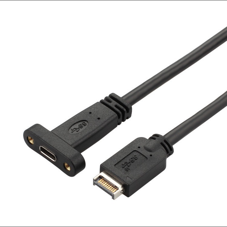 Lodalink USB 3.1 Type E to Tye C Front Panel Mount Cable, 20Gbps,