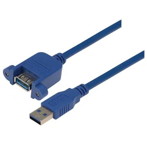 Lodalink Industrial Grade USB 3.0 Type A Feamel Panel Mount to Type A Male Connector