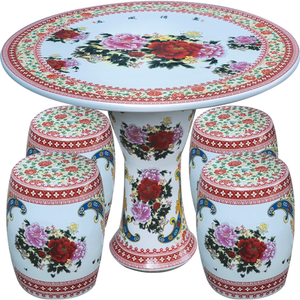 Wholesale Jingdezhen Hand Painted Colorful Porcelain Ceramic Garden Table Set with Stools for Indoor and Outdoor