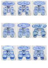 Factory Direct Chinese Hand Painted Blue and White Porcelain Garden Table Set with Ceramic Seat Stools for Indoor and Outdoor
