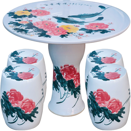 Retail and Wholesale Chinese Hand Painted Porcelain Ceramic Garden Table Set with Stools for Indoor and Outdoor