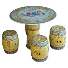 Jingdezhen Outdoor Furniture Luxury Hand Painted Ceramic Porcelain Garden Table Set with Stools