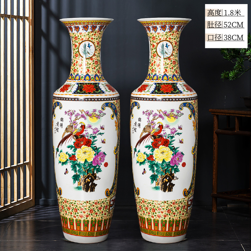 Large Chinese Hand Painted Dragon Ceramic Blue and White Porcelain Floor Vases