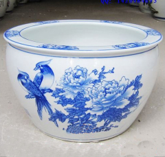 Factory Direct Beautiful Large Chinese Blue White Ceramic Garden Flower Pots Planter for Outdoor