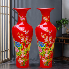 Large Chinese Hand Painted Dragon Ceramic Blue and White Porcelain Floor Vases