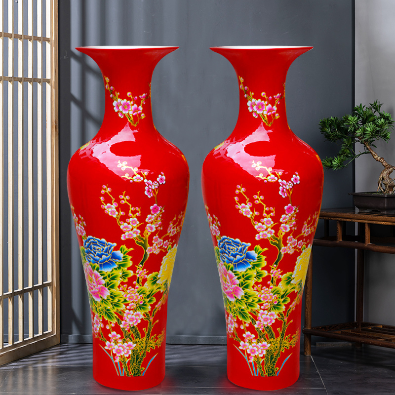 Large Chinese Hand Painted Dragon Ceramic Blue and White Porcelain Floor Vases