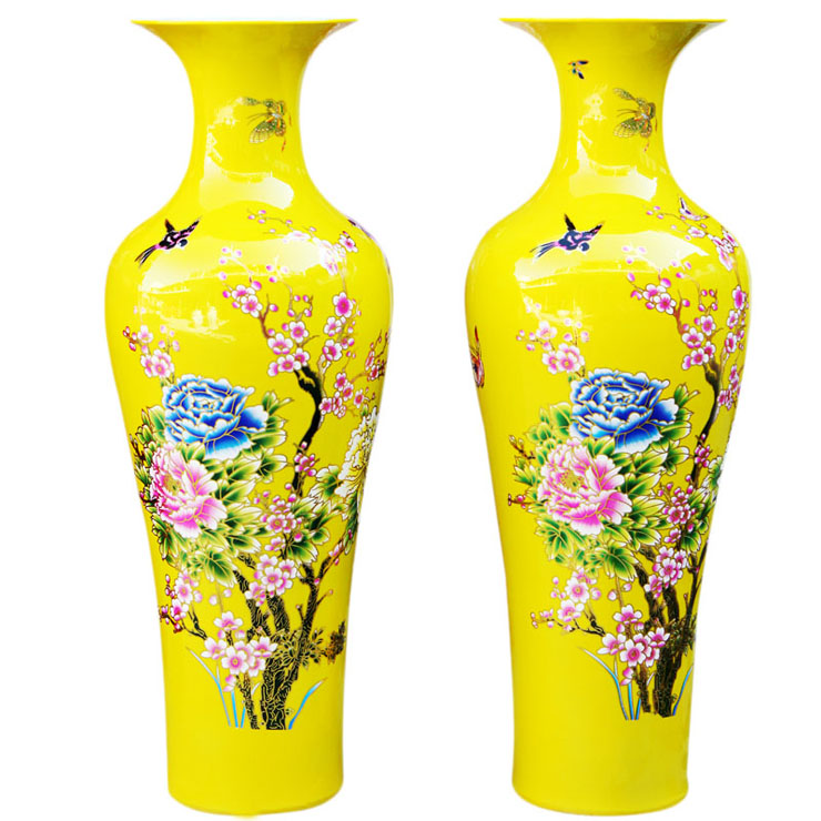 Large Chinese Hand Painted Dragon Ceramic Blue and White Porcelain Floor Vases