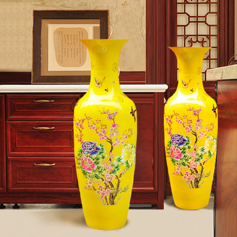 Large Chinese Hand Painted Dragon Ceramic Blue and White Porcelain Floor Vases