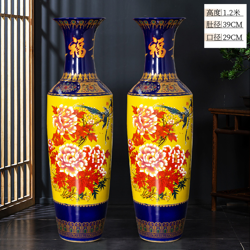 Large Chinese Hand Painted Dragon Ceramic Blue and White Porcelain Floor Vases