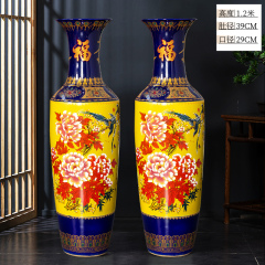 Large Chinese Hand Painted Dragon Ceramic Blue and White Porcelain Floor Vases