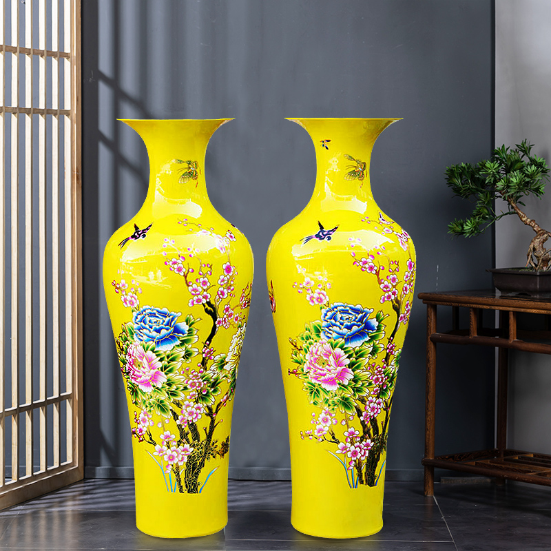 Large Chinese Hand Painted Dragon Ceramic Blue and White Porcelain Floor Vases