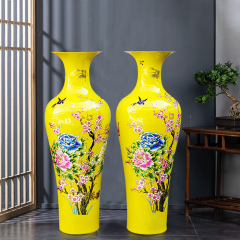 Large Chinese Hand Painted Dragon Ceramic Blue and White Porcelain Floor Vases
