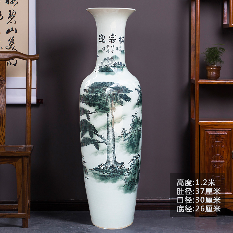 Large Chinese Hand Painted Dragon Ceramic Blue and White Porcelain Floor Vases