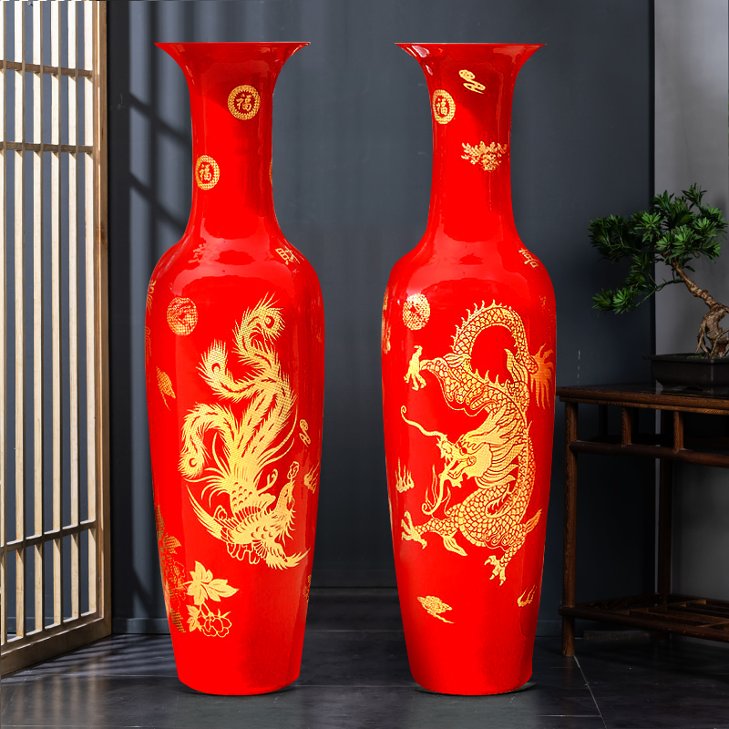 Large Chinese Hand Painted Dragon Ceramic Blue and White Porcelain Floor Vases