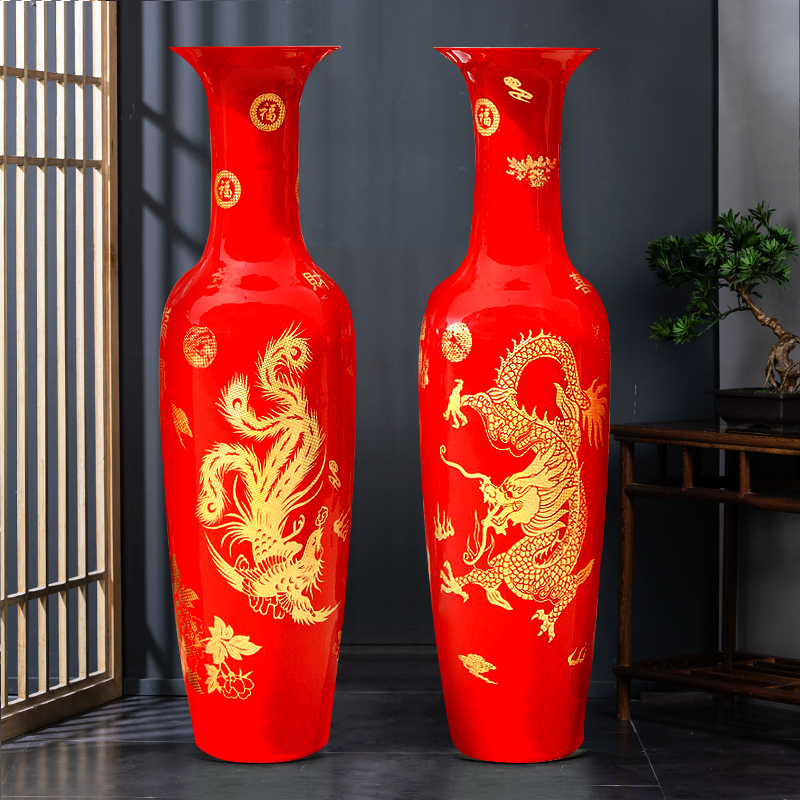 Large Chinese Hand Painted Dragon Ceramic Blue and White Porcelain Floor Vases