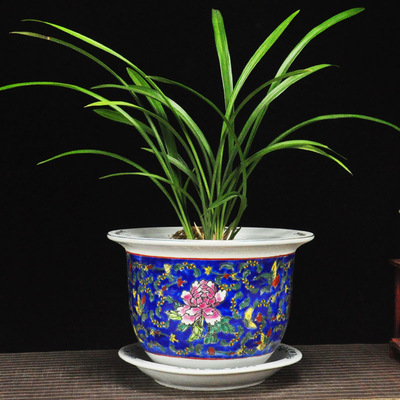 7PCS SET Jingdezhen Ceramic Luxury Famille Rose Porcelain Garden Flower Plant Pots Planter Wholesale