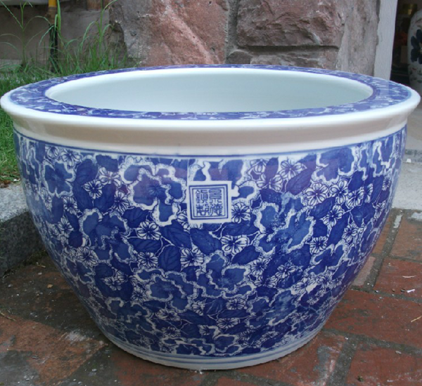 Factory Direct Beautiful Large Chinese Blue White Ceramic Garden Flower Pots Planter for Outdoor