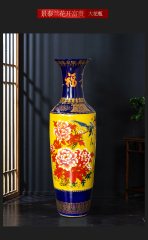 Large Chinese Hand Painted Dragon Ceramic Blue and White Porcelain Floor Vases