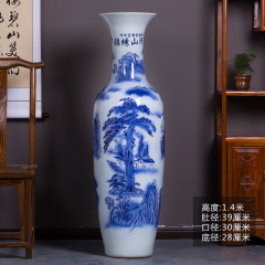 Large Chinese Hand Painted Dragon Ceramic Blue and White Porcelain Floor Vases