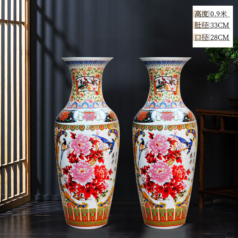 Large Chinese Hand Painted Dragon Ceramic Blue and White Porcelain Floor Vases