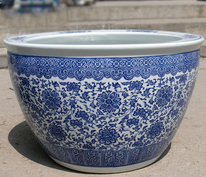 Factory Direct Beautiful Large Chinese Blue White Ceramic Garden Flower Pots Planter for Outdoor