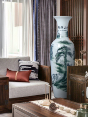 Large Chinese Hand Painted Dragon Ceramic Blue and White Porcelain Floor Vases