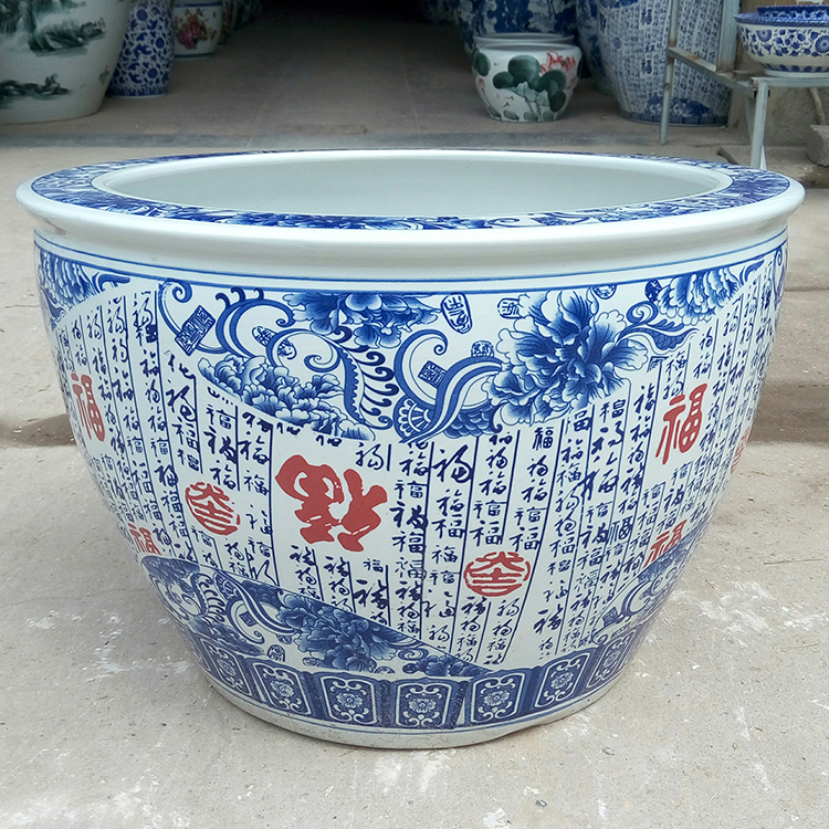 Factory Direct Beautiful Large Chinese Blue White Ceramic Garden Flower Pots Planter for Outdoor