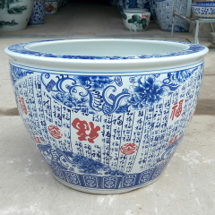 Factory Direct Beautiful Large Chinese Blue White Ceramic Garden Flower Pots Planter for Outdoor