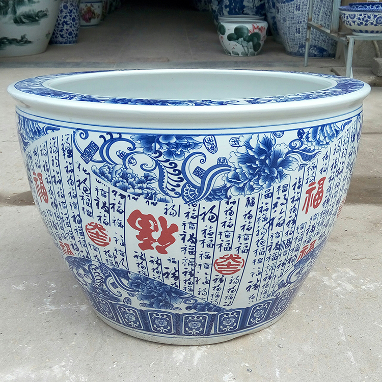 Factory Direct Beautiful Large Chinese Blue White Ceramic Garden Flower Pots Planter for Outdoor