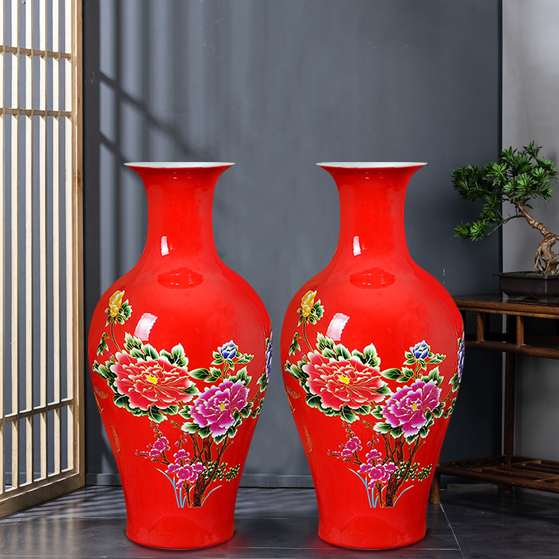 Large Chinese Hand Painted Dragon Ceramic Blue and White Porcelain Floor Vases