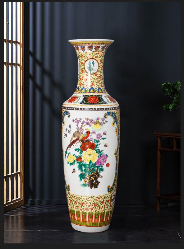 Large Chinese Hand Painted Dragon Ceramic Blue and White Porcelain Floor Vases
