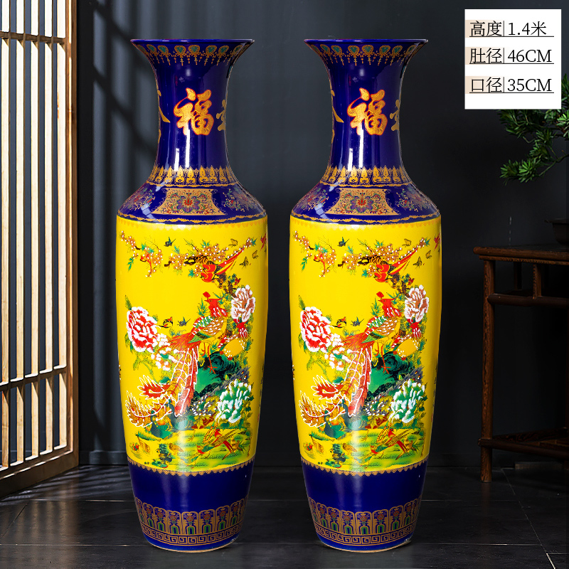 Large Chinese Hand Painted Dragon Ceramic Blue and White Porcelain Floor Vases
