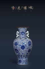 Large Chinese Hand Painted Dragon Ceramic Blue and White Porcelain Floor Vases