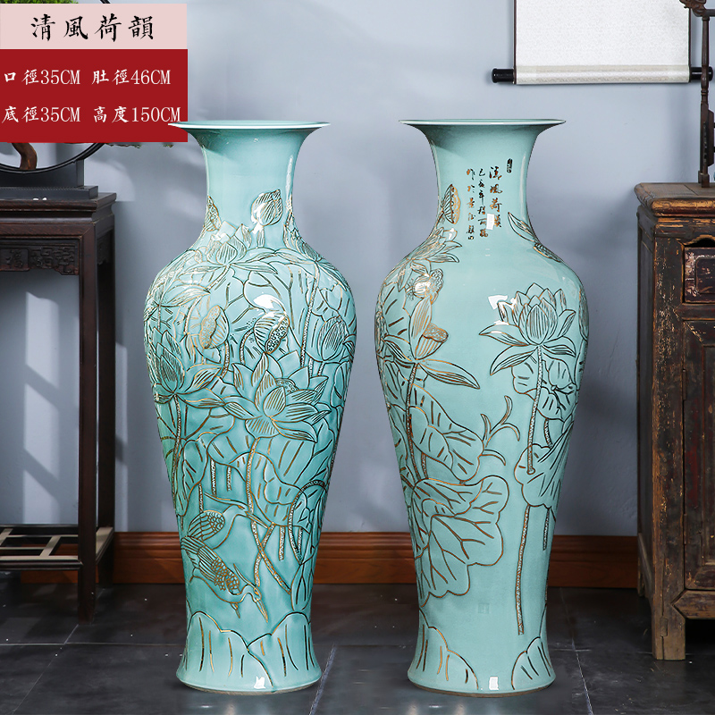 Large Chinese Hand Painted Dragon Ceramic Blue and White Porcelain Floor Vases