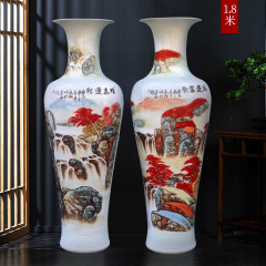 Large Chinese Hand Painted Dragon Ceramic Blue and White Porcelain Floor Vases
