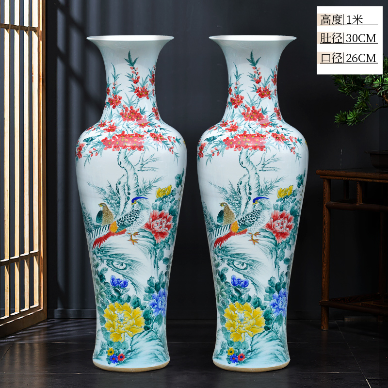 Large Chinese Hand Painted Dragon Ceramic Blue and White Porcelain Floor Vases