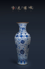 Large Chinese Hand Painted Dragon Ceramic Blue and White Porcelain Floor Vases