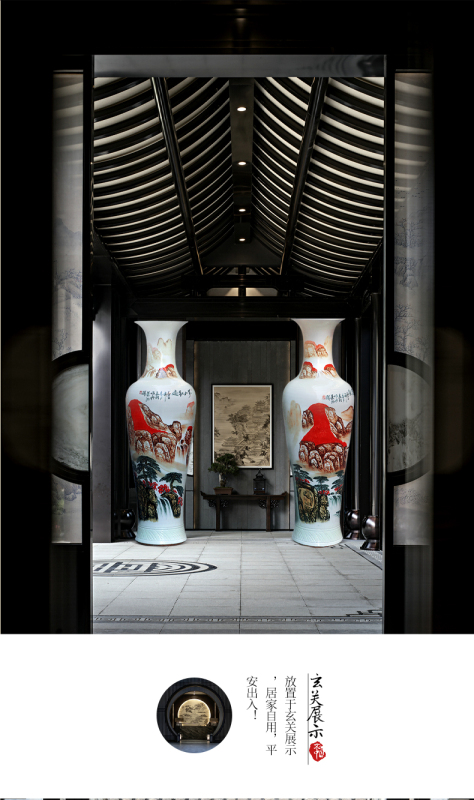 Large Chinese Hand Painted Dragon Ceramic Blue and White Porcelain Floor Vases